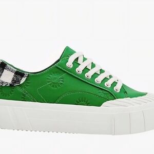 New Women's Desigual Leather Geometric Street Galactic Laced-up Sneakers, Size 8